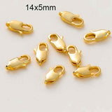 10 Pcs Pkg. Rectangle Lobster Clasp, Gold Lobster Claw Clasp, Wholesale Lobster Clasp for Jewelry Making Necklace Bracelet Anklet
