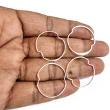 20 PCS. PKG.BRASS MATERIAL LINKING RINGS, apple SHAPE,JEWELRY MAKING FINDINGS, IN SIZE ABOUT 25MM, ANTI TARNISH silver PLATED