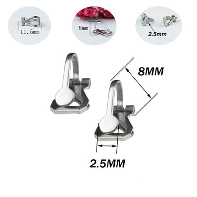 5 Pair Pack Clip-on Earring Findings, Earring Clips with Loop Earring Setting Components for DIY Non Pierced Earring Making Supplies