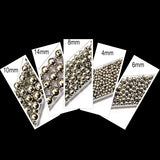 5 size combo, ccb acrylic metallic beads round, each 50 grams pkg. total 250 Grams