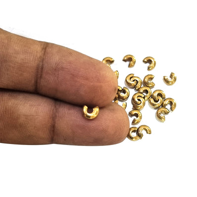 100 Pcs Gold Plated Crimp Cover For Jewelry Making at Rs 180.00, गोल  ट्यूब, राउंड ट्यूब - Madeinindia Beads, Varanasi