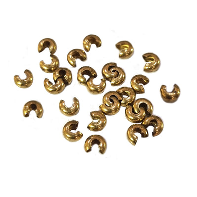 2mm Round Crimp Beads, Antique Brass - Golden Age Beads