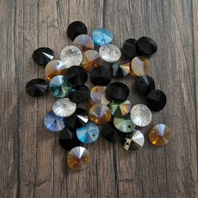 50 beads 8mm size pyramid shape crystal beads side uper hole