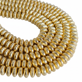 10 PIECES PACK' SIZE APPROX' 8x4 MM' FLAT ROUND BRUSHED BEADS