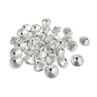 10 Pieces Pack, 10x7 mm Silver Plated Spacer Beads, Handmade Lead safe, Nickel safe Brass bulk quantity available Also Available Copper and Oxidized Silver Finish