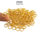 500 Pcs Pack, 8mm Size,  Gold Plated Double ring Jump Ring