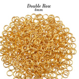 1000 PCS PACK, 4MM SIZE, GOLD PLATED DOUBLE RING JUMP RING