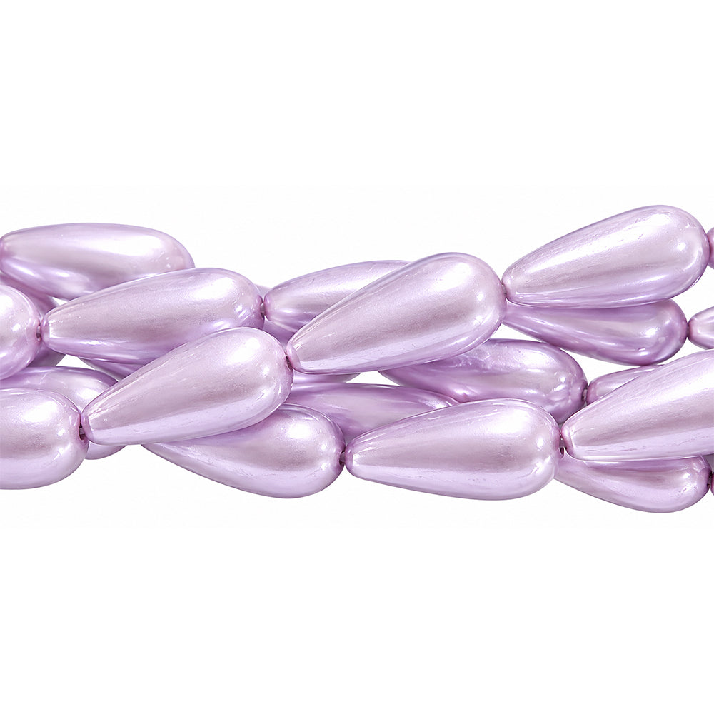 8X18mm Loose Glass Pearl Beads long teardrop Shape, Sold Per 23 Beads, it will come about 16 inches while stringing