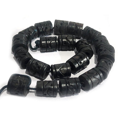 9x11mm abut ABOUT 20 BEADS Real Ebony Black Wood Beads