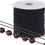 10 Meters, 1.5mm Size, Round  Black Elastic threads for Mala and Bracelets Making