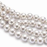 8mm Loose Glass Pearl Beads Round Faceted Shape, Sold Per 50 Beads, it will come about 16 inches while stringing