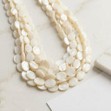10x12mm White Oval Mother of Pearl (MOP) Coin Beads Strand | Natural Shell Oval Beads | Approx. 32 Beads Per String