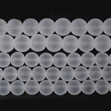 6mm and 8mm Smooth Round Matty White Icey Kool Color Glass Beads for jewelry making