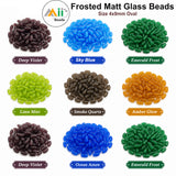 1400PCS Mix Pack (200PCS Each Color)-7 Colors Frosted Matt Oval Glass Beads 4x9mm – for Jewelry Making, Earrings, Bracelets & DIY Crafts