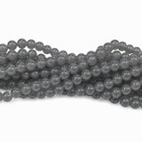2 Strands 4MM Gray Round Imitation Jade Glass Beads Strands | Jelly Style Glass Spacer Beads for Jewelry Making | 31.4 Inches | Approx. 400+ Beads