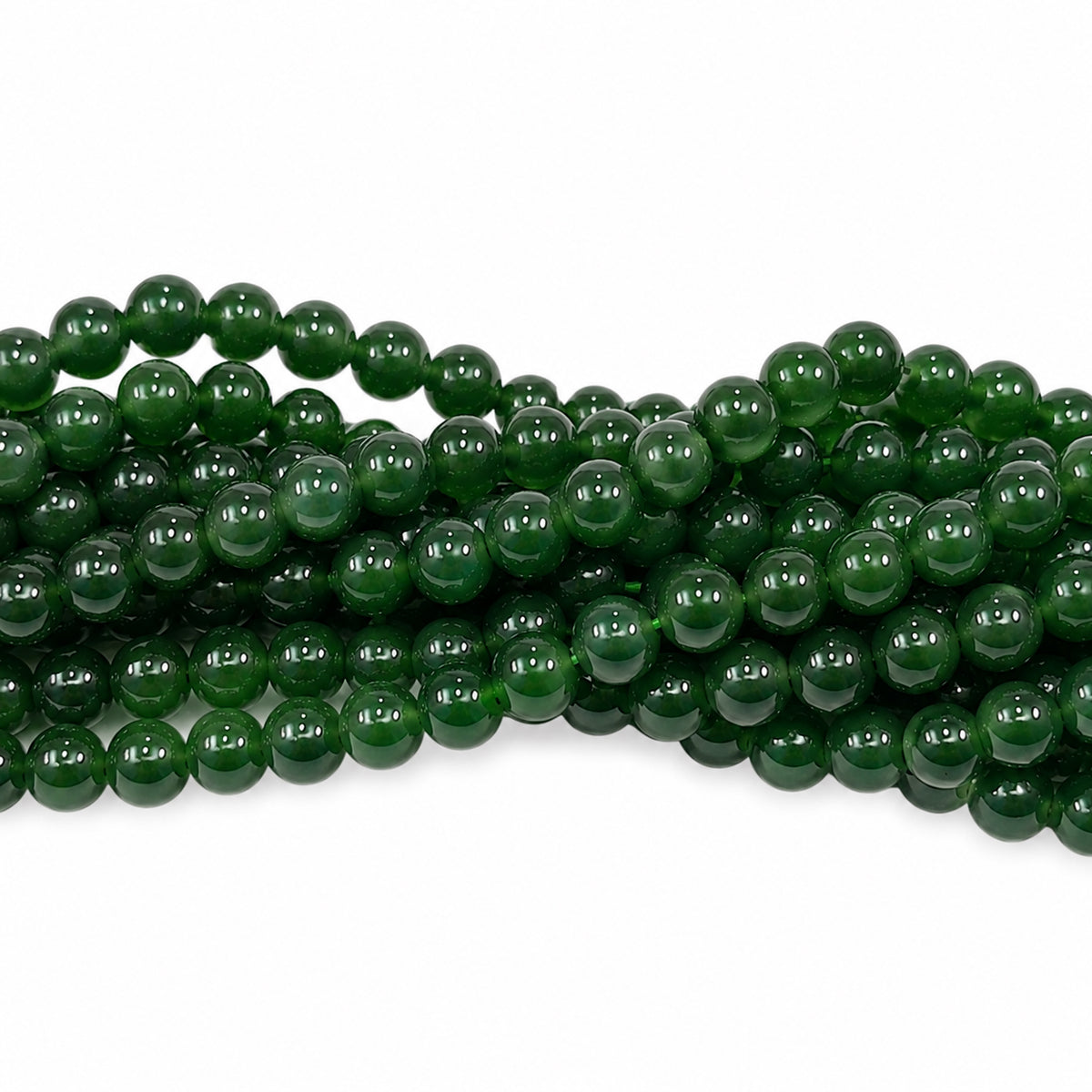 2 Strands 4MM Dark Green Round Imitation Jade Glass Beads Strands | Jelly Style Glass Spacer Beads for Jewelry Making | 31.4 Inches | Approx. 400+ Beads