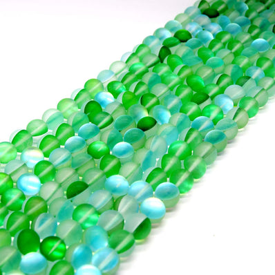 6MM, Green COLOR, 6MM SIZE, MYSTIC AURA QUARTZ BEADS, MATTE HOLOGRAPHIC BEADS, SOLD PER LINE ABOUT 60 BEADS