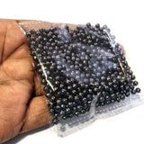 50 Grams Pkg. Round Gunmetal Black Ball Beads