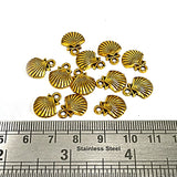 50 PIECES PACK' GOLD OXIDIZED SHELL GERMAN SILVER CHARMS