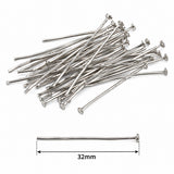 32mm Stainless Steel Eye Pins for Jewelry Making – 50 Grams Pack