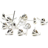 5 Pairs Pkg. Heart Shape Earring Tops Jewelry making, Post Earring Studs, Ear Pin with Loop for Jewelry Dangle Earring Making