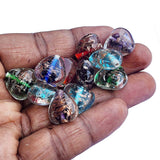 20 Pcs Handmade Heart copper sparkle mix lampwork glass beads