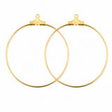 20pcs (10 Pairs) Gold Plated Wire Hoop Earring Findings 30mm | Thin Round Hoop Earring Making Findings | Lightweight DIY Jewelry Supplies