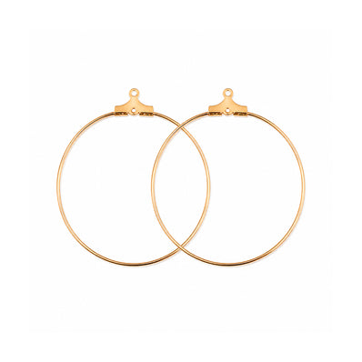 20pcs (10 Pairs) Gold Plated Wire Hoop Earring Findings 25mm | Round Hoop Earring Making Findings | Lightweight DIY Jewelry Supplies