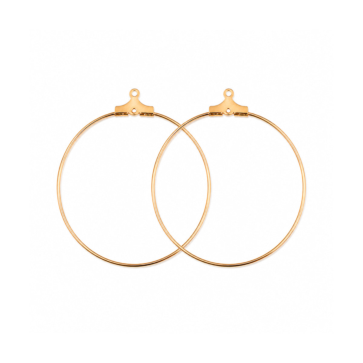 20pcs (10 Pairs) Gold Plated Wire Hoop Earring Findings 25mm | Round Hoop Earring Making Findings | Lightweight DIY Jewelry Supplies