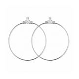 20pcs (10 Pairs) Rhodium Steel Plated Wire Hoop Earring Findings 25mm | Round Hoop Earring Making Findings | Lightweight DIY Jewelry Supplies