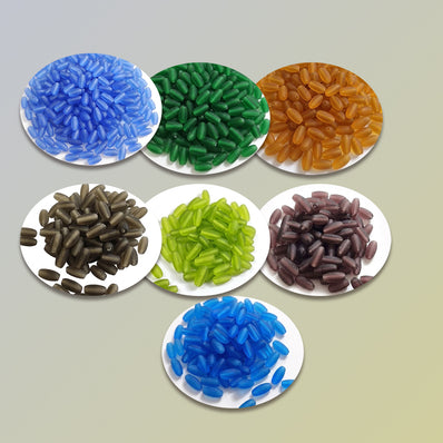 1400PCS Mix Pack (200PCS Each Color)-7 Colors Frosted Matt Oval Glass Beads 4x9mm – for Jewelry Making, Earrings, Bracelets & DIY Crafts