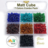 5mm Frosted Matt Glass Cube Beads Combo Pack 700PCS | 7 Colors Jewelry Making Beads