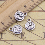 20 PIECES PACK' TAI CHI (YIN YANG)CHARMS' SILVER OXIDIZED FOR DIY JEWELLERY MAKING