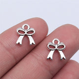 20 PIECES PACK' BOWKNOT CHARMS' SILVER OXIDIZED SIZE APPROX' 9 MM