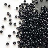 50 GRAM BAG'  8/0 Preciosa Czech Glass Seed Beads Rocailles Jet Black Opaque
