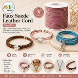 5 Meters 3mm Double Sided Faux Suede Braided Cord Korean Velvet Leather Rope for Handmade Jewelry Making, Bracelet Necklace DIY Craft Supplies