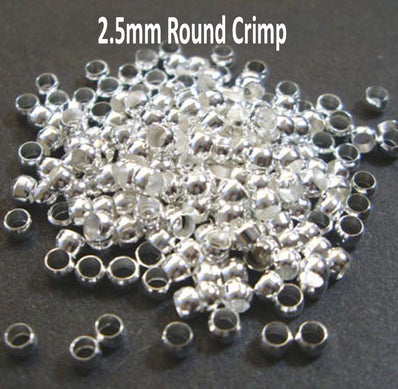 500 PIECES ROUND CRIMP 2.5 MM SIZE