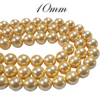 Gold LCD PER STRAND 10MM ROUND SHELL PEARL A GRADE HIGH LUSTER PEARLS APPROX 39~41 BEADS