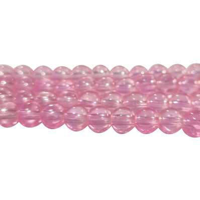 2 Line Pkg. (each 16 inches long) 6mm Round Pink Glass Beads for jewelry making