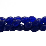 2 LINE Blue DROP (EACH 16 INCHES)GLASS BEADS FOR JEWELRY MAKING IN SIZE ABOUT 8X12MM
