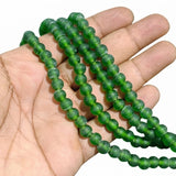 Indian Handmade 6-7 mm Matte Green Glass Beads Strand (58-60 Pieces)