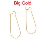 20 Pair Pack'  (40 Pieces) Big Size'  Kidney Back Ear Wire Bigger Size Gold Plated