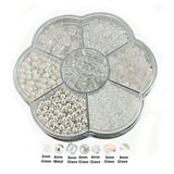 DIY Jewellery Making Spacer Beads White and silver tone