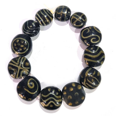 HANDMADE LAMPWORKED BEAD SET SOLD PER SET, SIZE ABOUT 14-22MM LENGTH 14~ 18 CENTIMETER