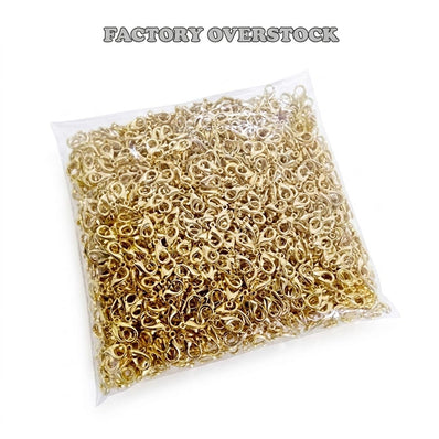 FACTORY OVERTSOCK' 1440 PIECES PACK 12MM GOLD POLISHED LOBSTER USED IN DIY JEWELLERY AND ACESSORY MAKING