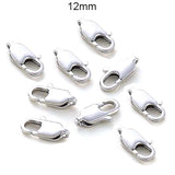 10 Pcs Pkg. Best quality of Rectangle Lobster Claw clasp lock for jewelry making Silver plated