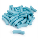Light Blue Acrylic Arc Pipe Beads – 32x7 mm, 20 Pieces Loose Pack