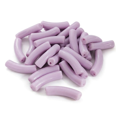 Lavender Acrylic Arc Pipe Beads – 32x7 mm, 20 Pieces Loose Pack