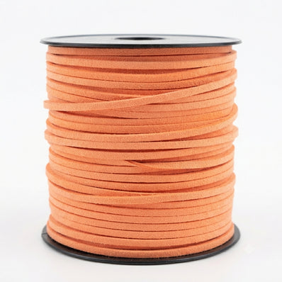 3mm Faux Suede Leather Cord – 5 Meter Pack (Peach/Orange)