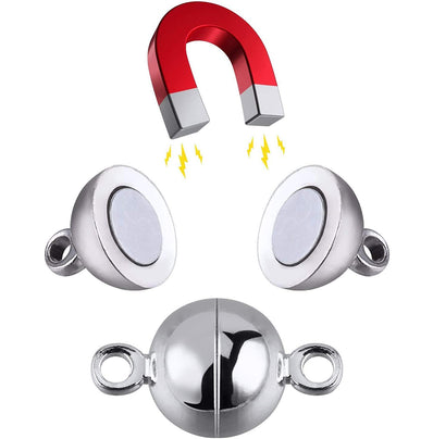 5pcs Pack, 6mm round Magnetic Clasps Jewelry Making findings